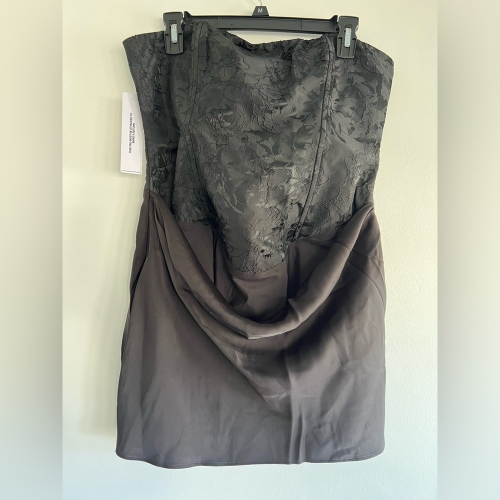 NWT US 8/ AU 12 Princess Polly Jenevieve Strapless Drape Mini Dress Black